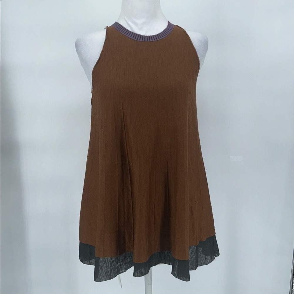 M Missoni Italy Brown Sleeveless Shift Dress Keyhole Back S